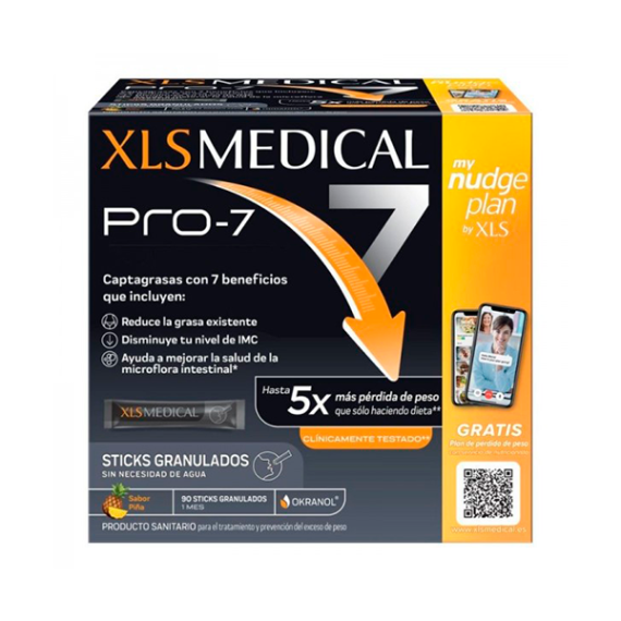 XLS MEDICAL FORTE PRO-7 90 STICKS GRANULADOS SABOR PIÑA - 1