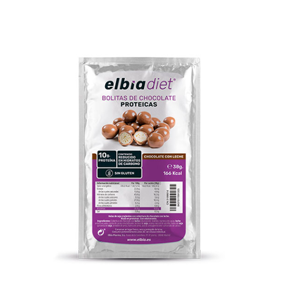 ELBIA SNACK BOLITAS CHOCOLATE CON LECHE 38G