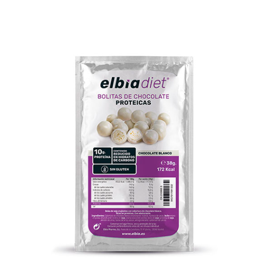 ELBIA SNACK BOLITAS CHOCOLATE BLANCO 38G