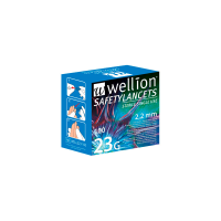 WELLION LANCETAS PUNCION AZUL 23G 100 UD