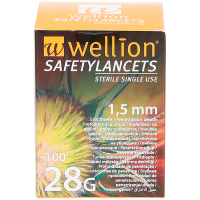 WELLION LANCETAS PUNCION NARANJAS 28G 100 UD