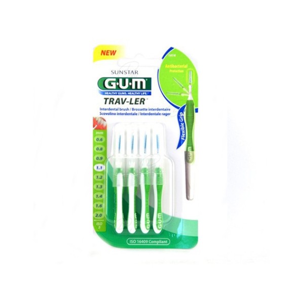 GUM CEPILLO INTERDENTAL VIAJE ULTRAFINO 1.1 MM CONICO 6U - 1